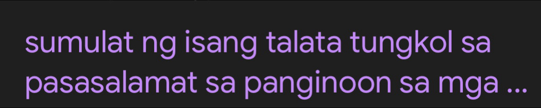 sumulat ng isang talata tungkol sa 
pasasalamat sa panginoon sa mga ...