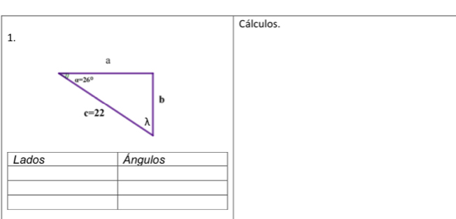 Cálculos.
1.