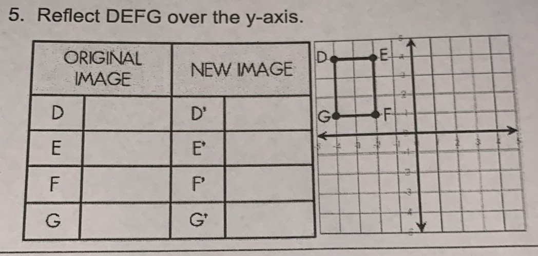 Reflect DEFG over the y-axis.