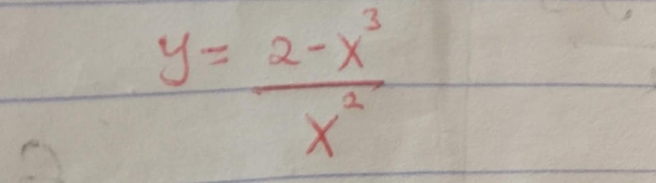 y= (2-x^3)/x^2 