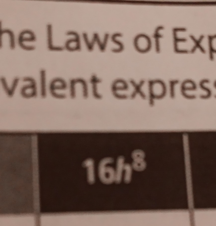 he Laws of Exp
valent expres: