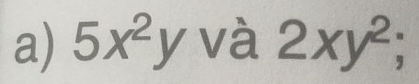 5x^2y và 2xy^2;