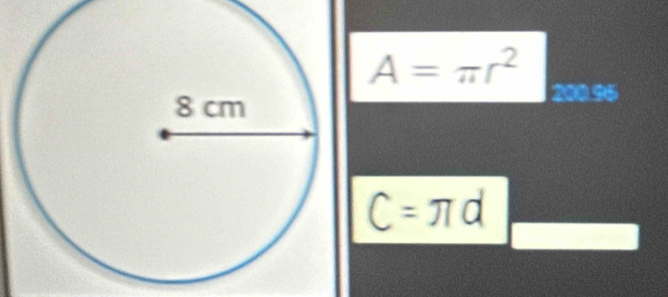 A=π r^2
C=π d