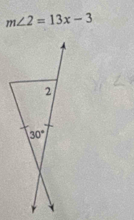 m∠ 2=13x-3