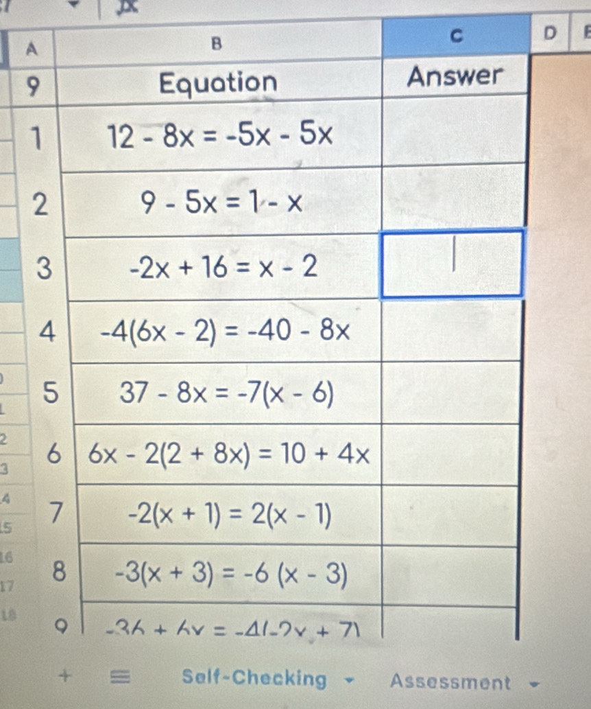 A
C
D F
9
2
3 
4
5 
16
17 
18 
+ = Self-Checking  Assessment