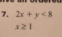 2x+y<8</tex>
x≥ 1