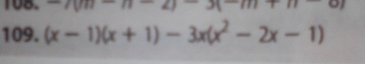 1Uo.
109.(x-1)(x+1)-3x(x^2-2x-1)