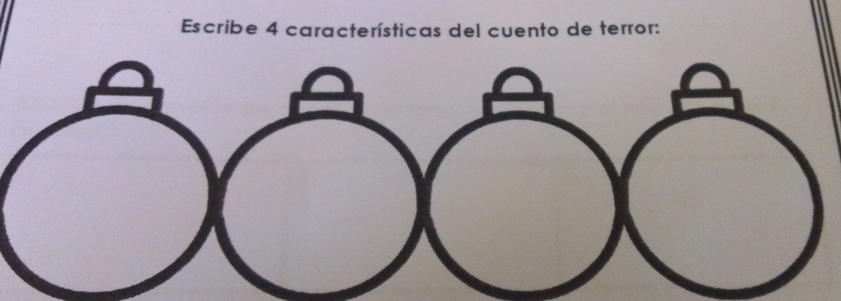 Escribe 4 características del cuento de terror: