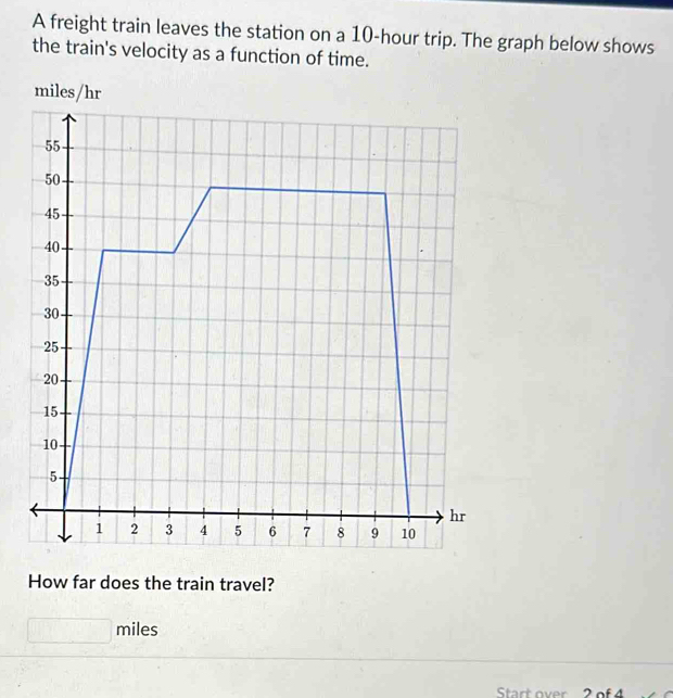 Solved: A freight train leaves the station on a 10-hour trip. The graph ...