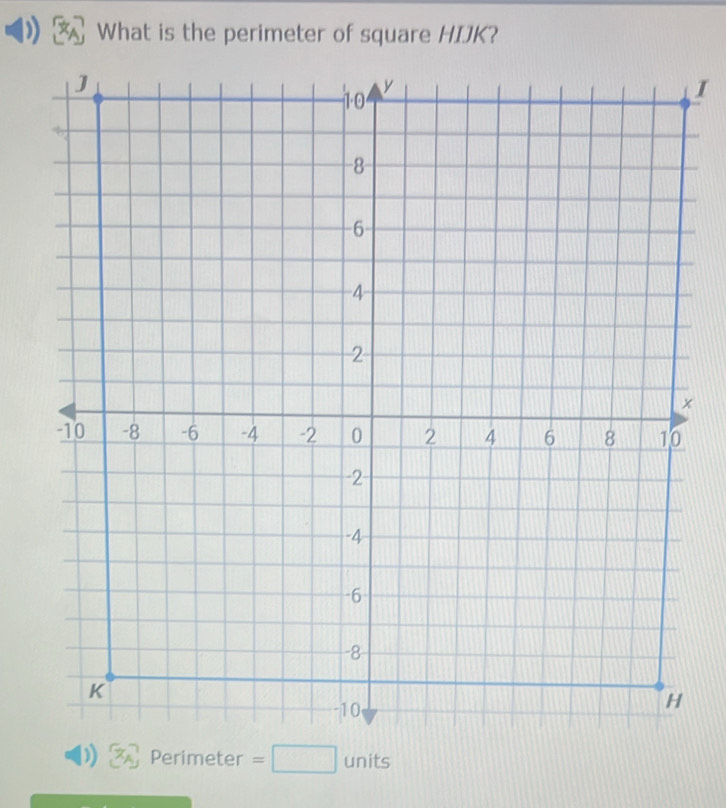 What is the perimeter of square HIJK?