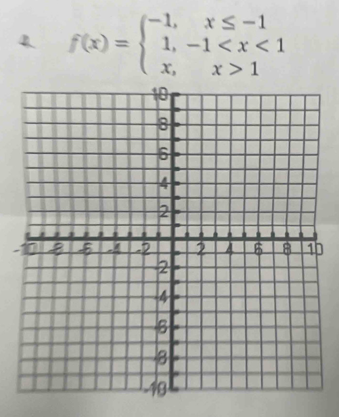 f(x)=beginarrayl -1,x≤ -1 1,-1 1endarray.