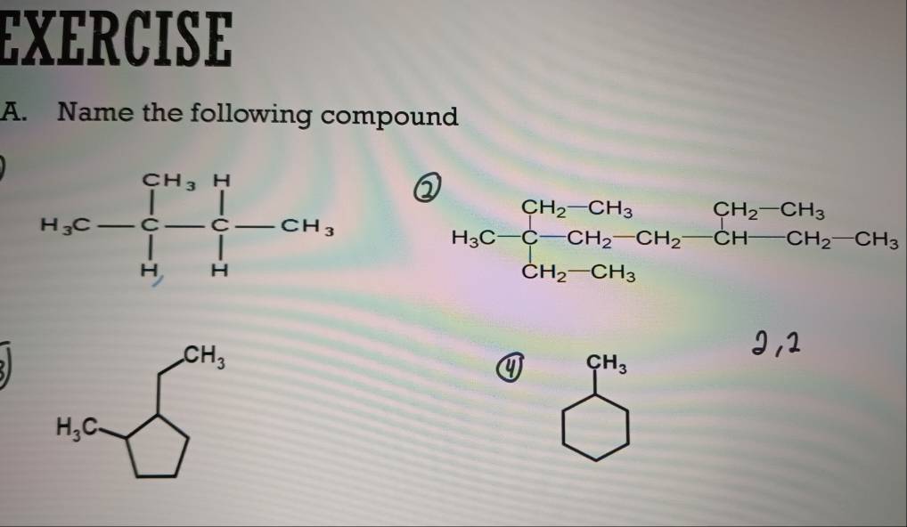 Name the following compound

beginarrayr 94, □ endarray