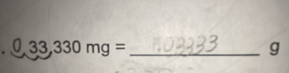 ). 33,330mg= _g