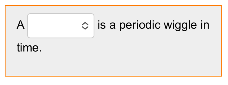 A is a periodic wiggle in 
□  
time.