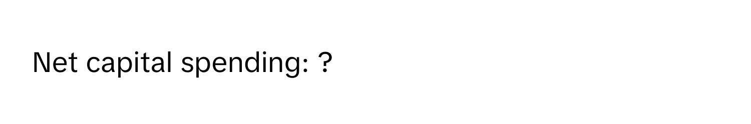 Net capital spending: ?