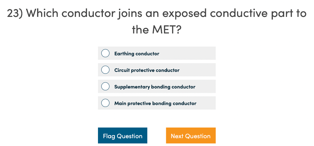 Solved: Which conductor joins an exposed conductive part to the MET ...