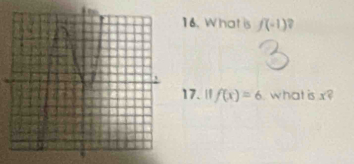 What is f(-1)
17." f(x)=6 what is x?