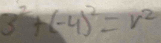 3^2+(-4)^2=r^2