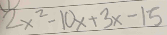 2x^2-10x+3x-15