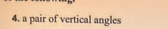 a pair of vertical angles