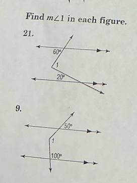 Find m∠ 1 in each figure.