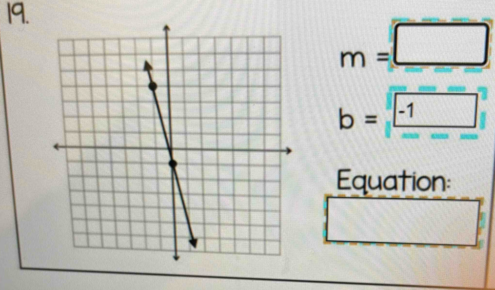 m=□
b= -1
Equation: