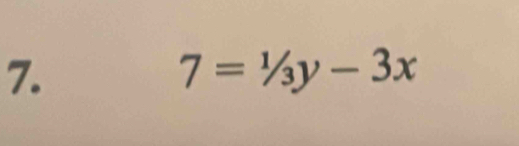 7=1/3y-3x