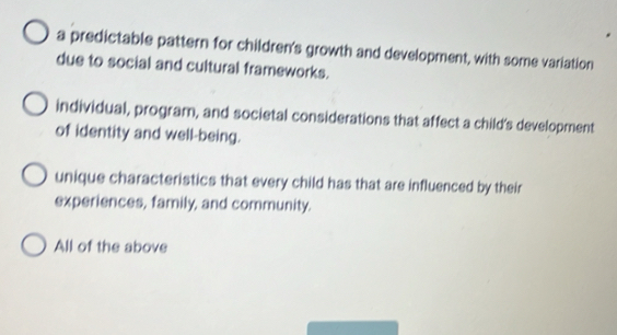 Solved: a predictable pattern for children's growth and development ...