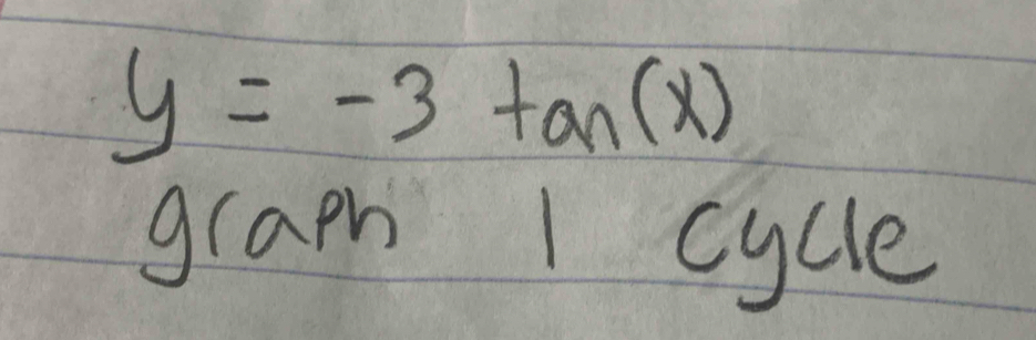 y=-3tan (x)
grapm 1 cycle