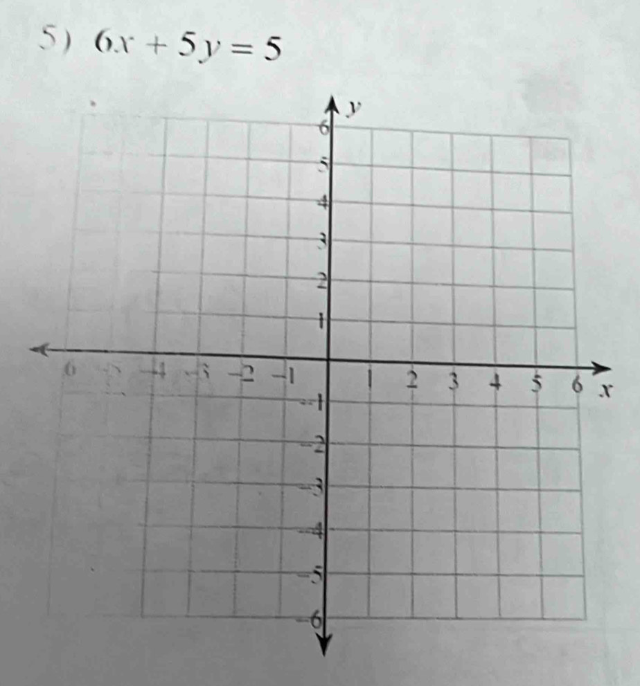 5 ) 6x+5y=5