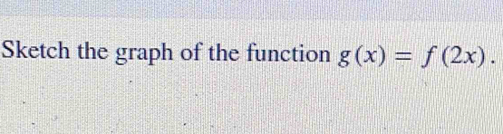 Sketch the graph of the function g(x)=f(2x).