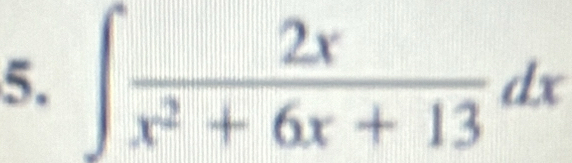 ∈t  2x/x^2+6x+13 dx