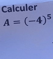 Calculer
A=(-4)^5