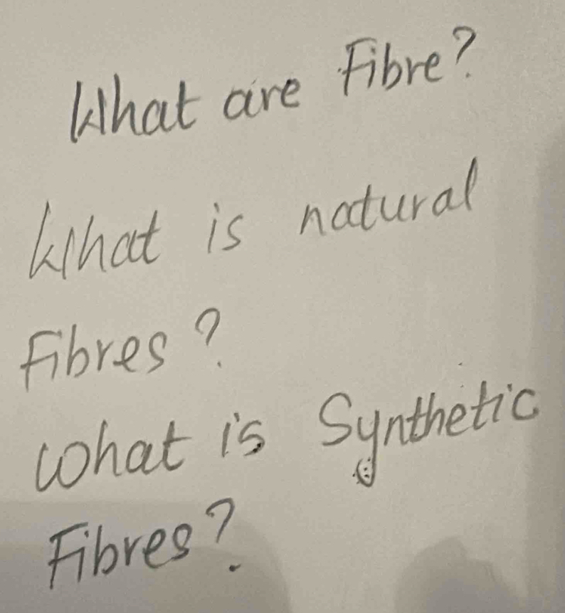 What are Fibre? 
What is natural 
Fibres? 
What is Synthetic 
Fibres?