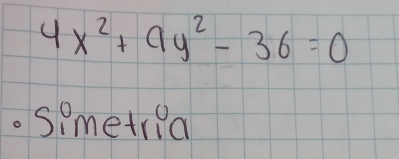 4x^2+9y^2-36=0.simetria