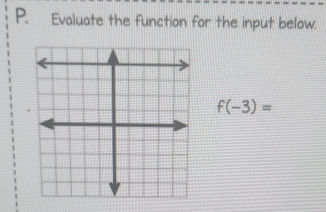 Evaluate the function for the input below
f(-3)=