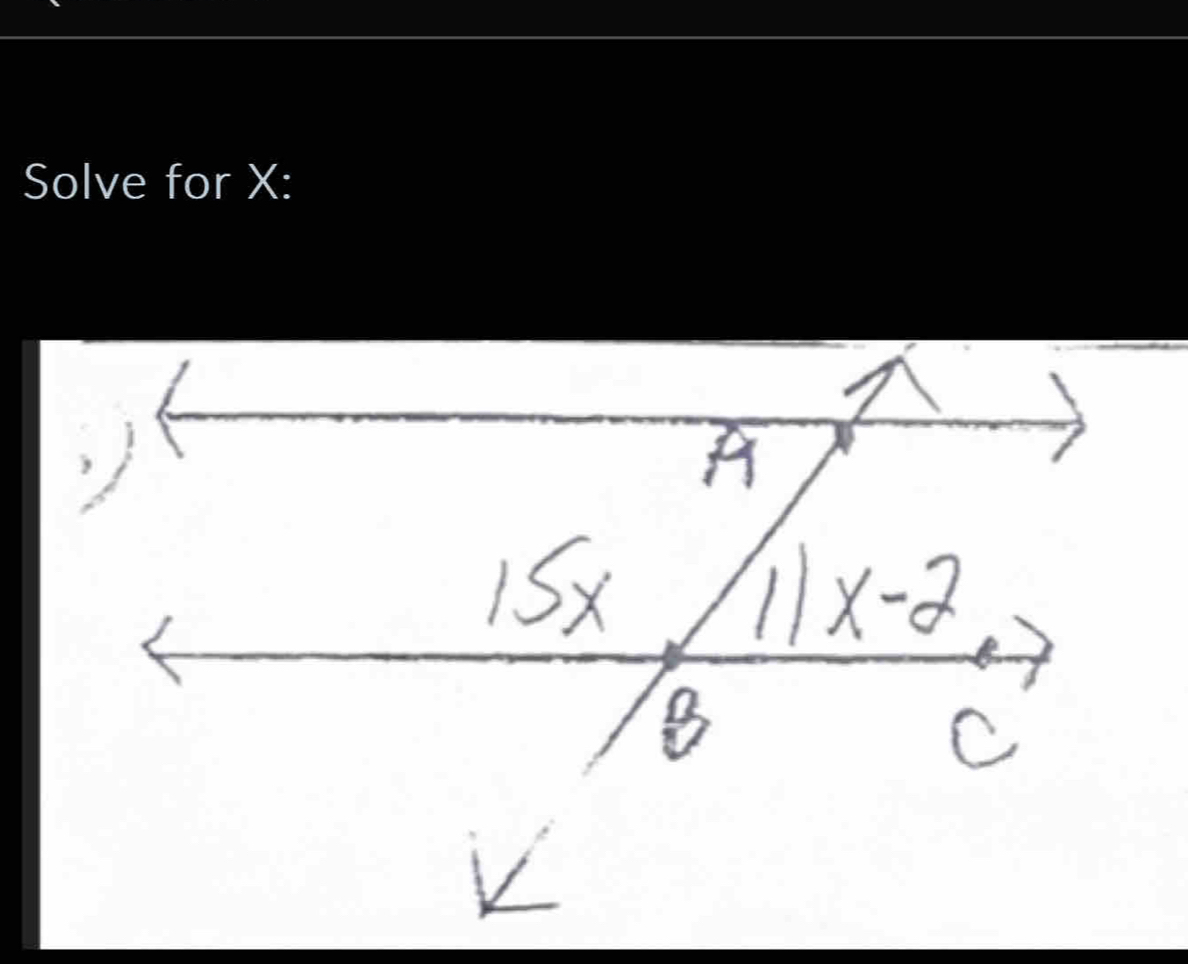 Solve for X :