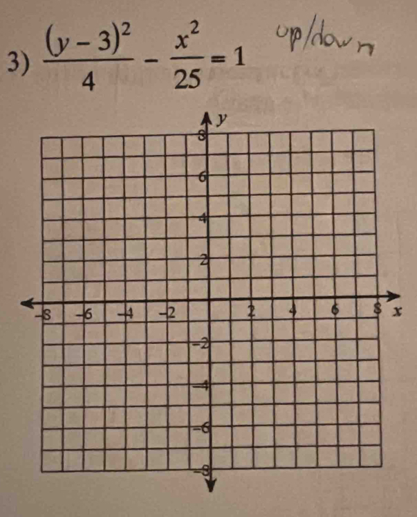 frac (y-3)^24- x^2/25 =1
x