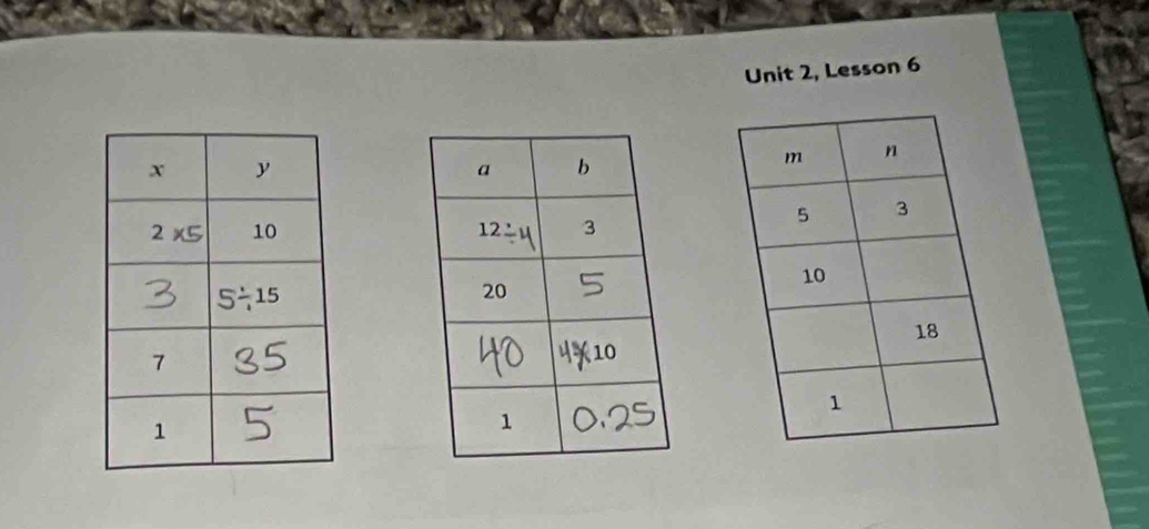 Unit 2, Lesson 6