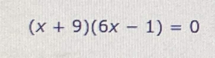 (x+9)(6x-1)=0