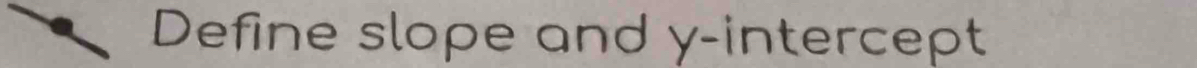 Define slope and y-intercept