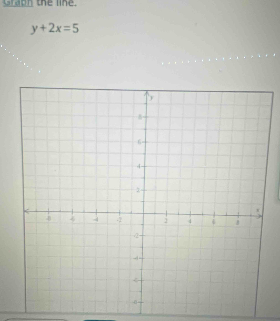 Graph the line.
y+2x=5