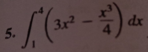 ∈t _1^(4(3x^2)- x^3/4 )dx