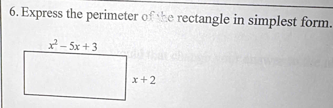 Express the perimeter of the rectangle in simplest form.