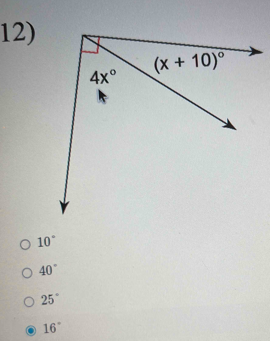 10°
40°
25°
16°