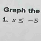 Graph the 
1. s≤ -5