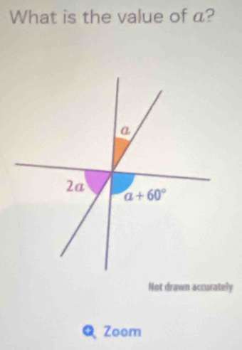 What is the value of a?
Not drawn accurately
Zoom