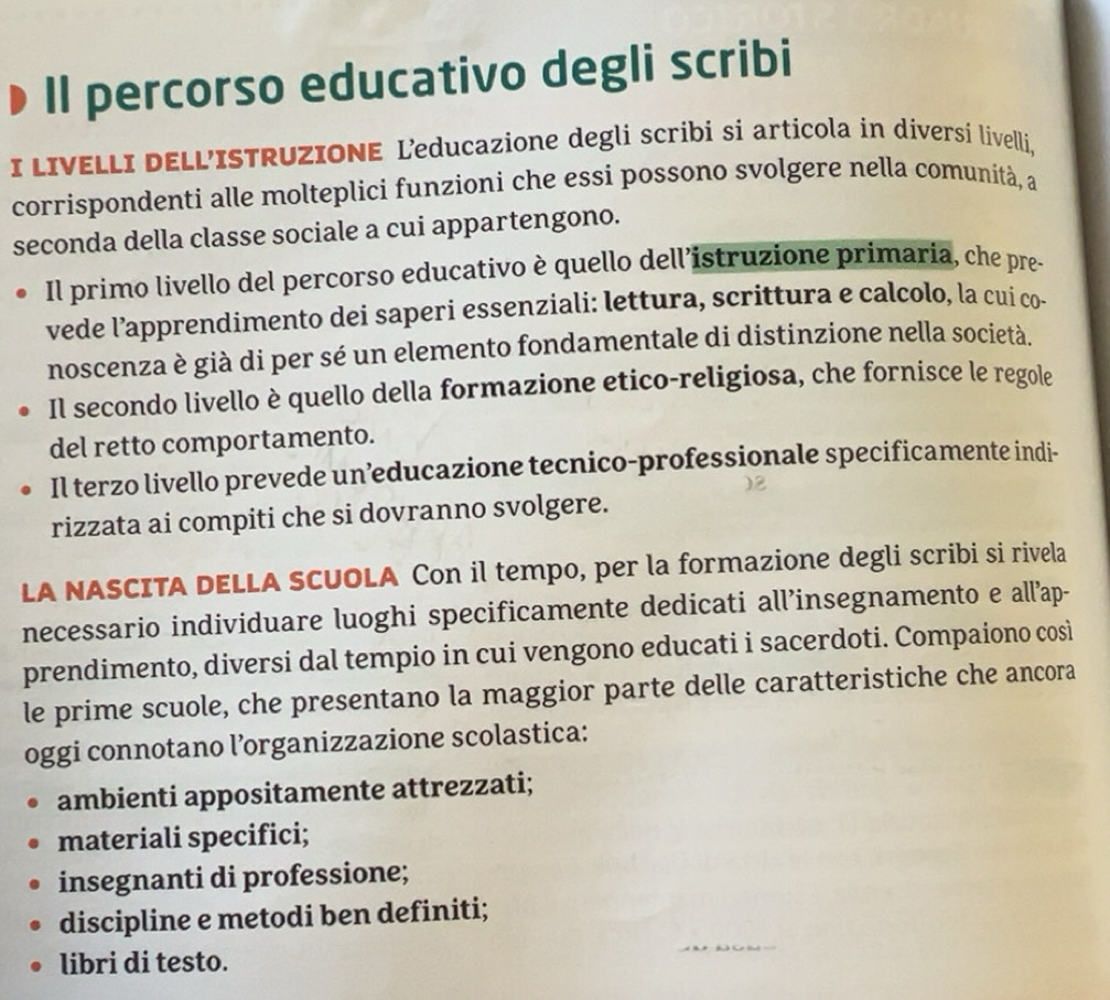 Risolto:Il percorso educativo degli scribi I LIVELLI DELL’ISTRUZIONE ...