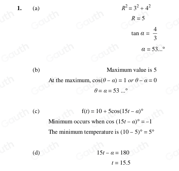 Solved: Express 3cos θ +4sin θ in the form Rcos (θ -alpha ) , where R ...