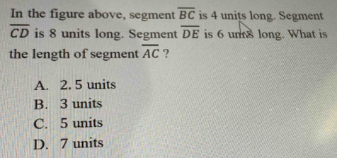 Solved: In the figure above, segment overline BC is 4 units long ...